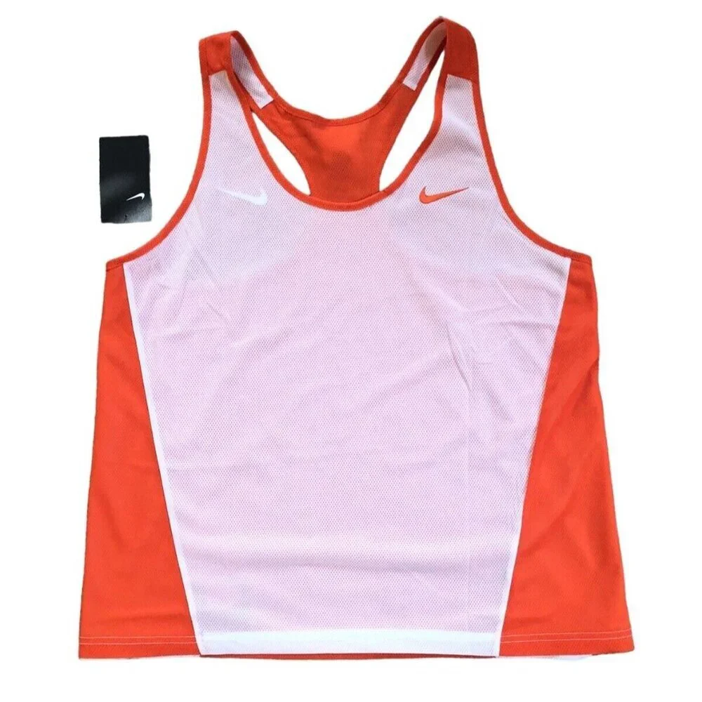 Nike Womens Reversible Pinnie Sleeveless Lacrosse Jersey Orange/White Large New